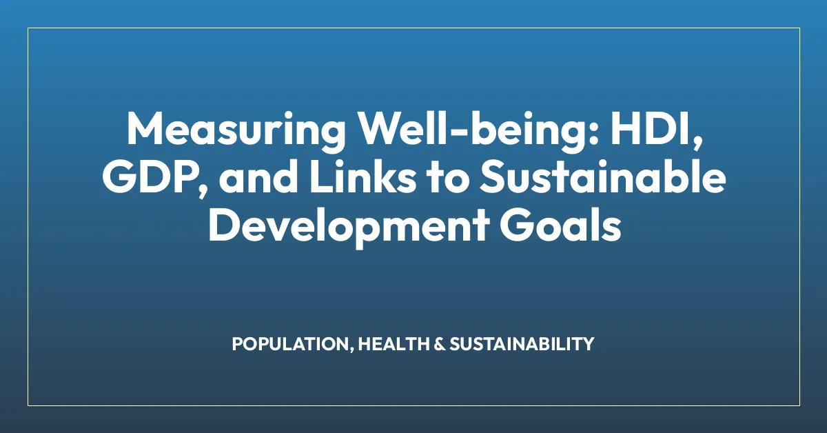 Measuring Well-being: HDI, GDP, and Links to Sustainable Development Goals