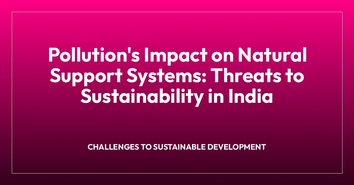 Pollution’s Impact on Natural Support Systems: Threats to Sustainability in India